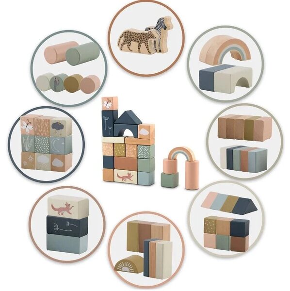 Komplet drvenih kocaka 70 kom - Montessori Build Up