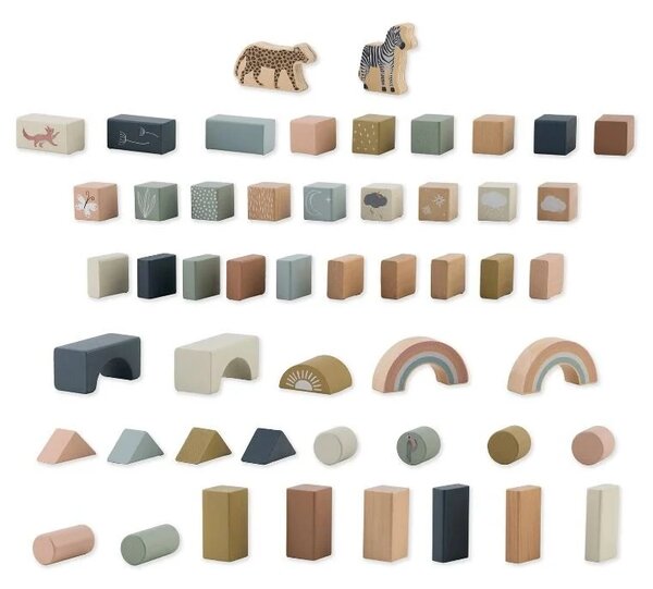 Komplet drvenih kocaka 70 kom - Montessori Build Up