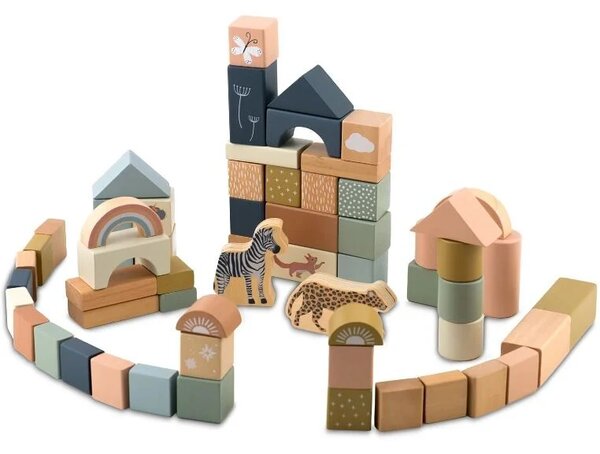 Komplet drvenih kocaka 70 kom - Montessori Build Up