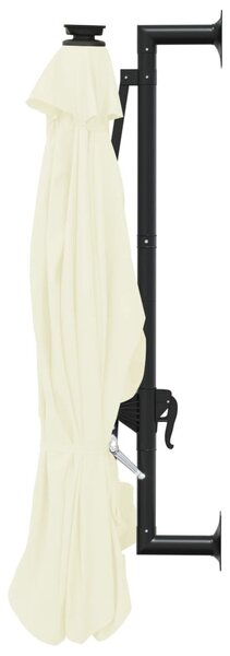 Zidni vrtni suncobran s LED svjetlima 300 cm boja pijeska - Krema / N/A