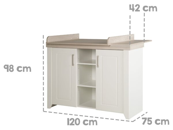 Roba komoda za previjanje Felicia - Canadian White, 120 cm