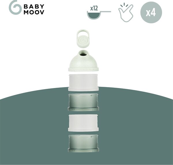 Babymoov posudice Milk Dispenser Mineral Green A004214 - dozator za mlijeko i grickalice