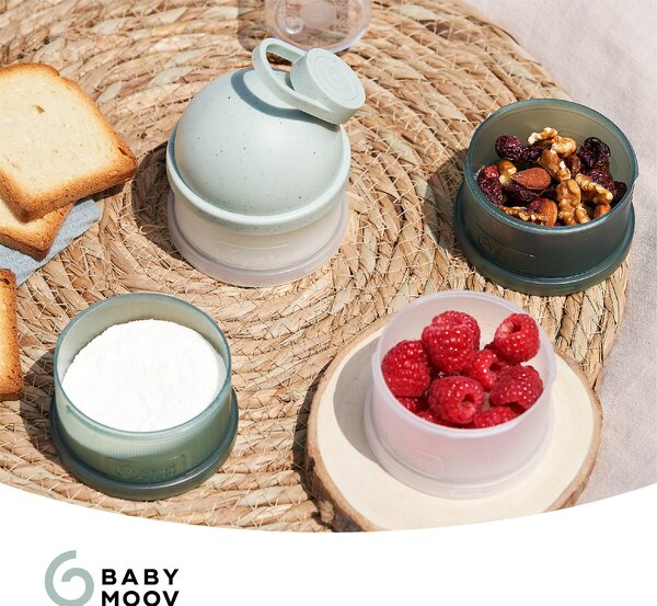 Babymoov posudice Milk Dispenser Mineral Green A004214 - dozator za mlijeko i grickalice