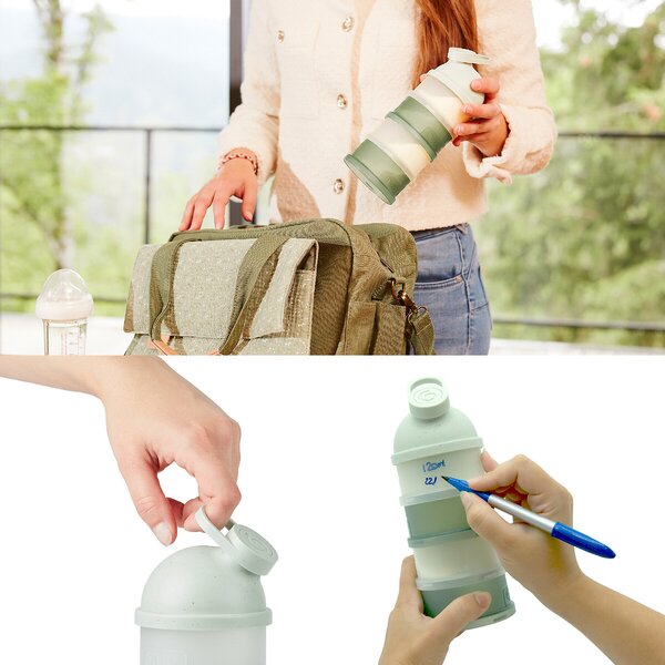 Babymoov posudice Milk Dispenser Mineral Green A004214 - dozator za mlijeko i grickalice