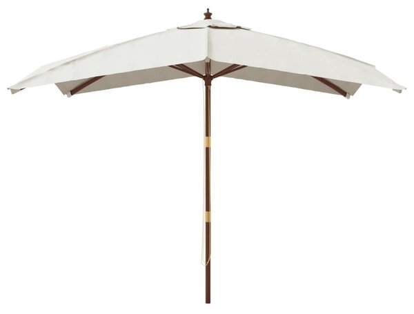 Vrtni suncobran s drvenim stupom boja pijeska 300x300x273 cm - Bijela / N/A