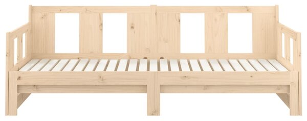 Dnevni krevet na izvlačenje masivna borovina 2x(80x200) cm - Smeđa / 80 x 200 cm