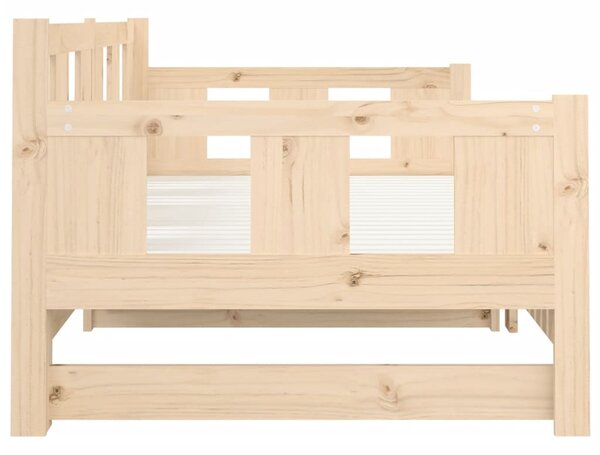 Dnevni krevet na izvlačenje masivna borovina 2x(80x200) cm - Smeđa / 80 x 200 cm