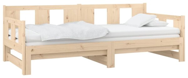 Dnevni krevet na izvlačenje masivna borovina 2x(80x200) cm - Smeđa / 80 x 200 cm