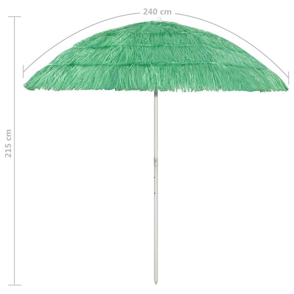 Suncobran za plažu Hawaii zeleni 240 cm - Zelena / 240 cm