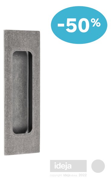 Ukopna ručkica JF108 inox kvadratna Raw Grey