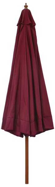 Vrtni suncobran s drvenom šipkom 330 cm bordo - Crvena / N/A