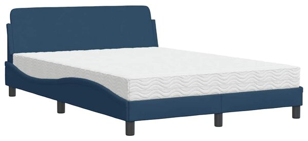 Krevet s madracem Dover plavi 140x200 cm od tkanine - Plava / 140 x 200 cm