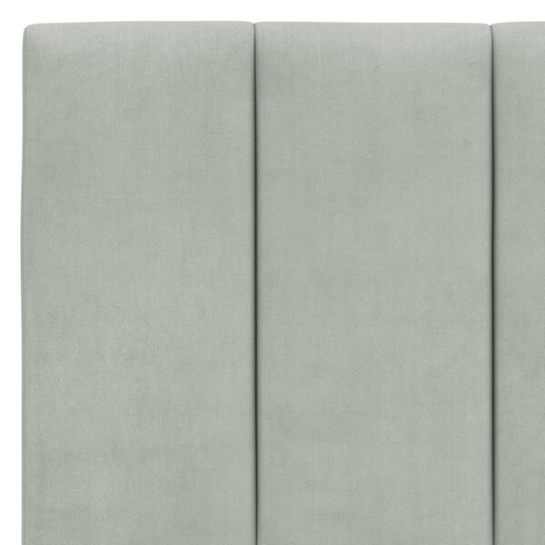 Krevet s madracem Hanko svjetlosivi 200x200 cm baršunasti - Siva / 200 x 200 cm