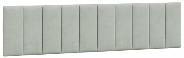 Krevet s madracem Hanko svjetlosivi 200x200 cm baršunasti - Siva / 200 x 200 cm