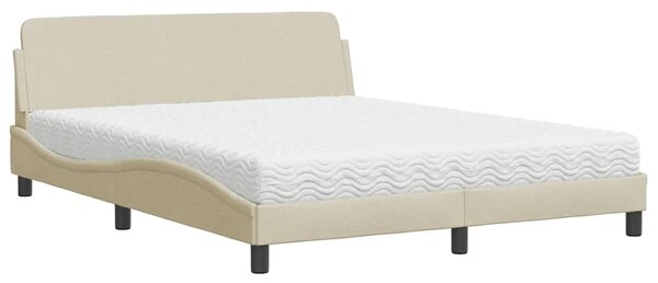 Krevet s madracem Dover krem 160x200 cm od tkanine - Krema / 160 x 200 cm