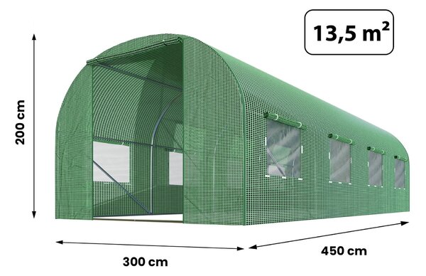 Vrtni plastenik 3x4,5m (13,5m2) - Plonos