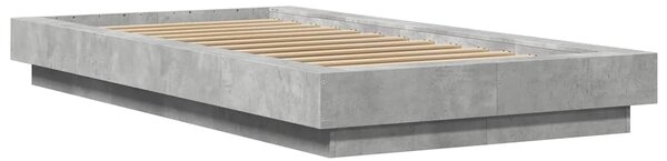 Okvir kreveta boja betona 100x200 cm od konstruiranog drva - Siva / 100 x 200 cm