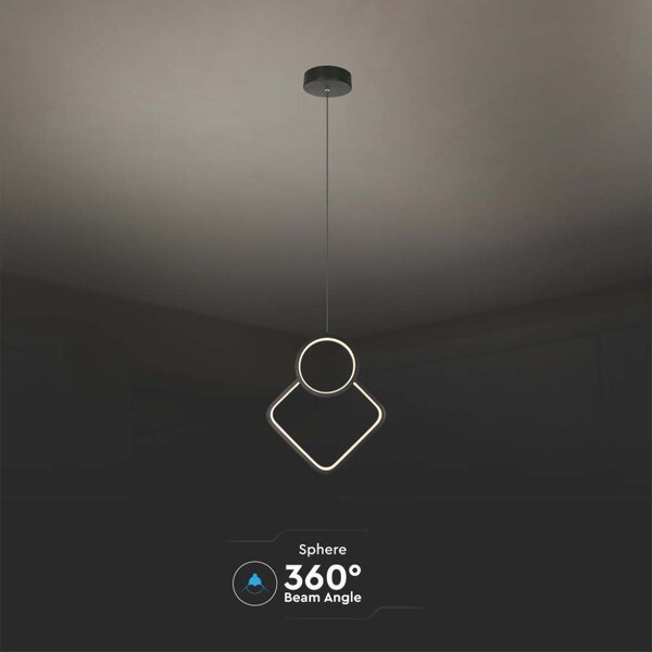 LED visilica 12W moderni dizajn crna boja 3000K