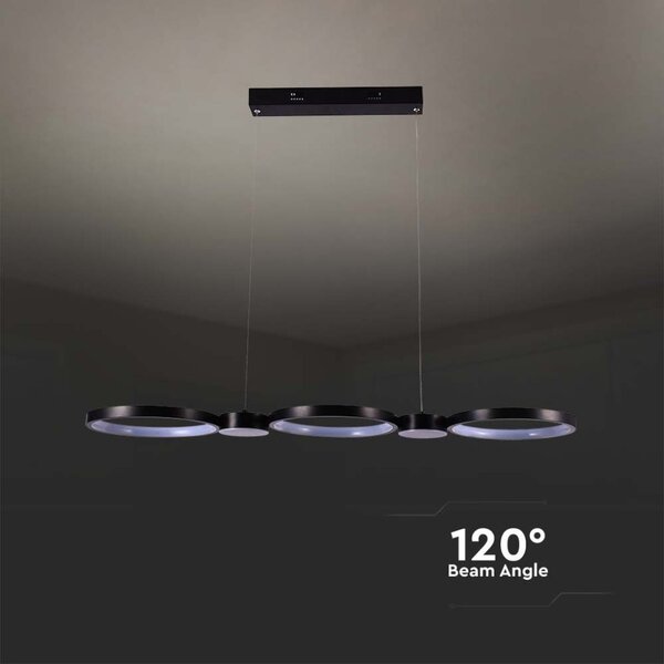38W LED dizajnerska viseća svjetiljka crna 4000K