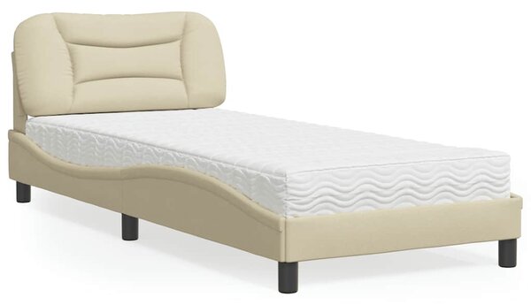 Krevet s madracem Hvar krem 80 x 200 cm od tkanine - Krema / 80 x 200 cm