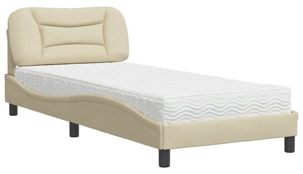 Krevet s madracem Hvar krem 80 x 200 cm od tkanine - Krema / 80 x 200 cm