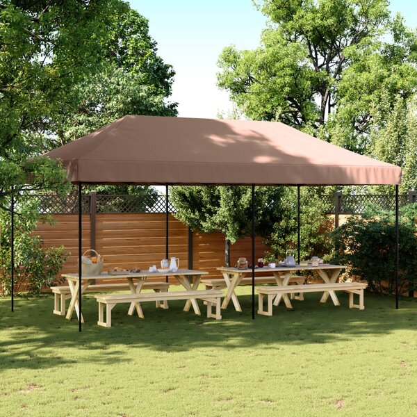 Sklopivi prigodni šator za zabave smeđi 580x292x315 cm - Smeđa / N/A