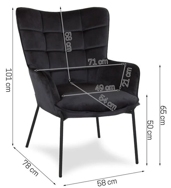 Fotelja Elverum - Satin Black