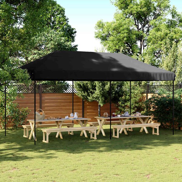 Sklopivi prigodni šator za zabave crni 580x292x315 cm - Crna / N/A