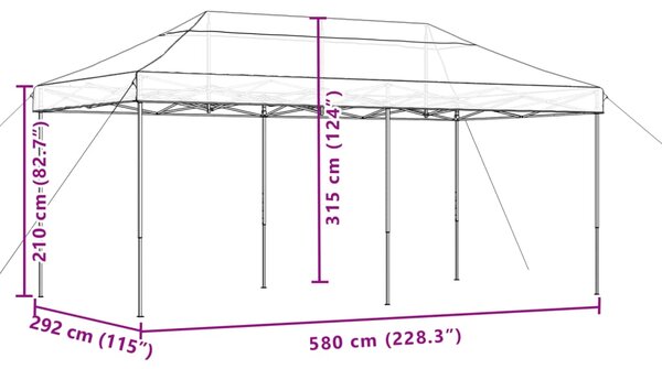 Sklopivi prigodni šator za zabave smeđi 580x292x315 cm - Smeđa / N/A