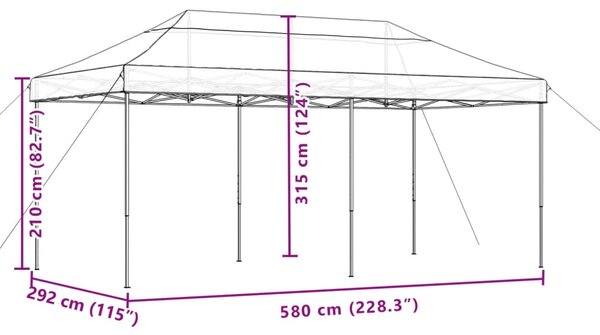 Sklopivi prigodni šator za zabave bež 580x292x315 cm - Bež / N/A