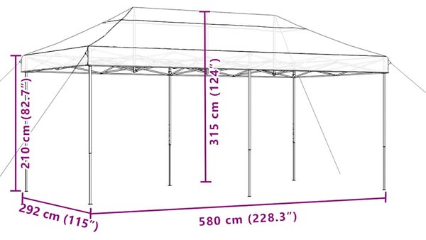 Sklopivi prigodni šator za zabave crni 580x292x315 cm - Crna / N/A