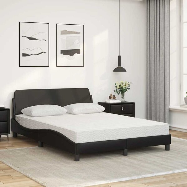Krevet s madracem Dover crni 120 x 200 cm od umjetne kože - Crna / 120 x 200 cm