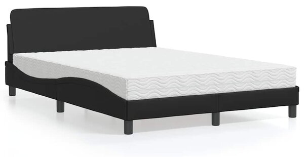 Krevet s madracem Dover crni 120 x 200 cm od umjetne kože - Crna / 120 x 200 cm