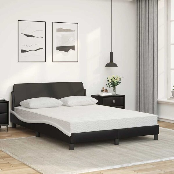 Krevet s madracem Dover crno-bijeli 120 x 200 cm od umjetne kože - Crna / 120 x 200 cm