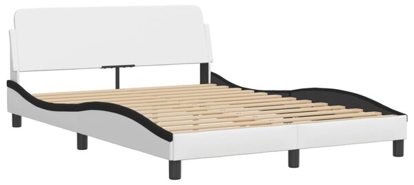 Okvir kreveta s LED-om bez madraca Zadar bijelo-crni 140 x 190 cm - Bijela / 140 x 190 cm