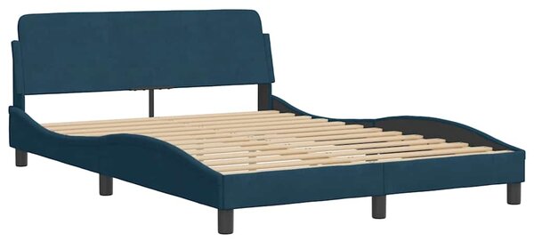 Krevet s madracem plavi 140x190 cm baršunasti - Plava / 140 x 190 cm