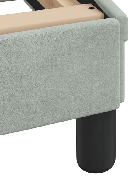 Krevet s madracem Dover svjetlosivi 140x190 cm baršunasti - Siva / 140 x 190 cm
