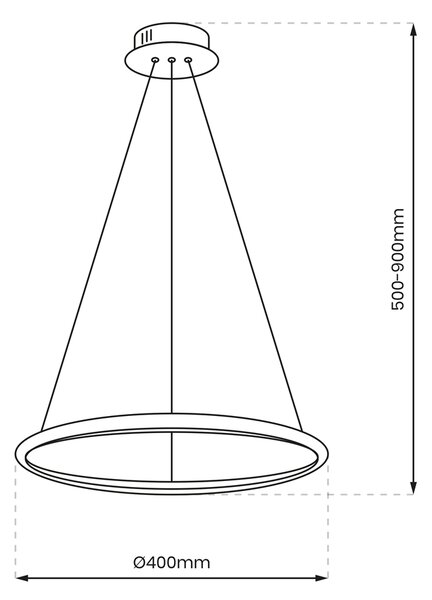 LED viseća svjetiljka ROTONDA KROM 27W