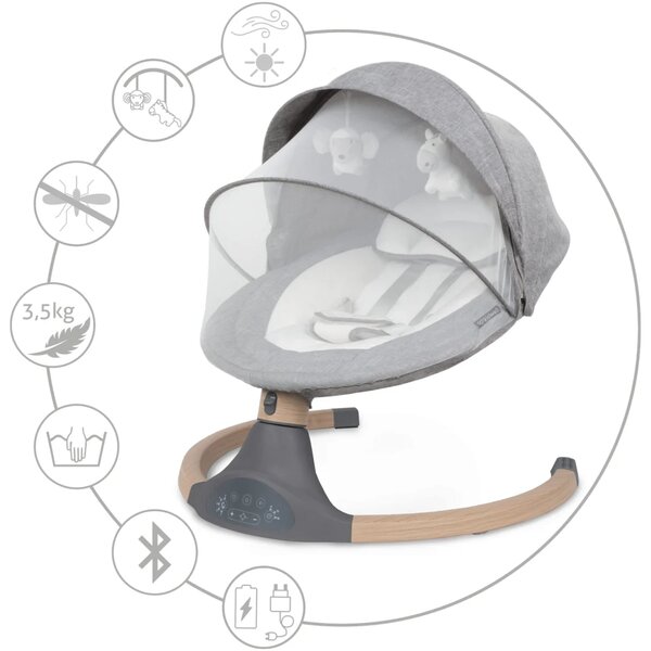 Kidwell LUXI električna ljuljačka 2U1 - svijetlo siva