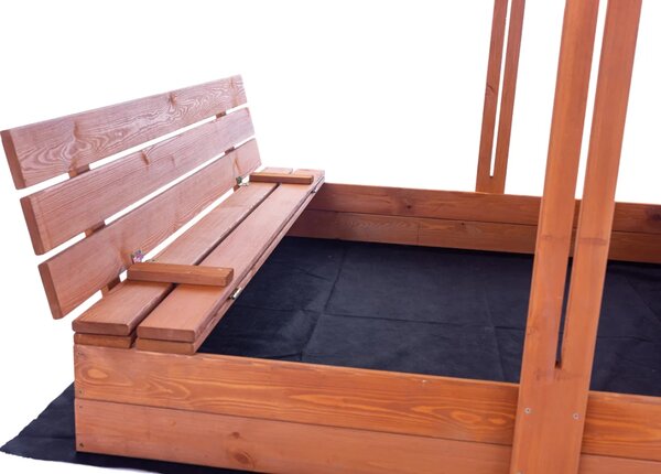 Impregnirani zatvoreni pješčanik s klupama i krovom - 120X120cm