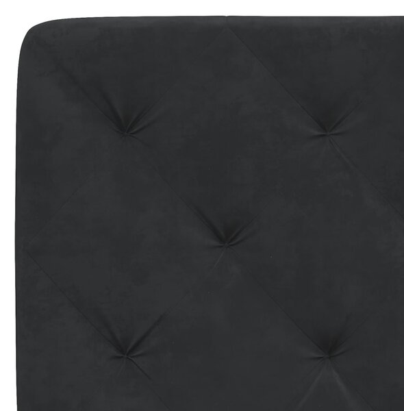 Okvir kreveta s LED-om bez madraca crni 80 x 200 cm baršunasti - Crna / 80 x 200 cm