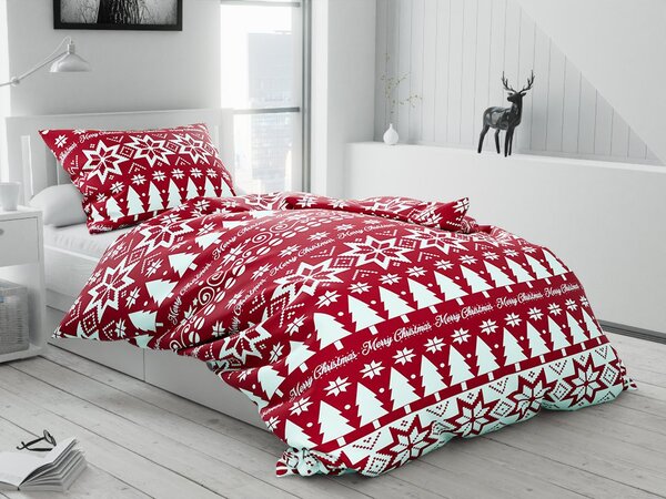 Flanelska posteljina BOŽIĆNA ŠUMA crvena Dimenzije posteljine: 2 kom 70 x 90 cm | 200 x 220 cm