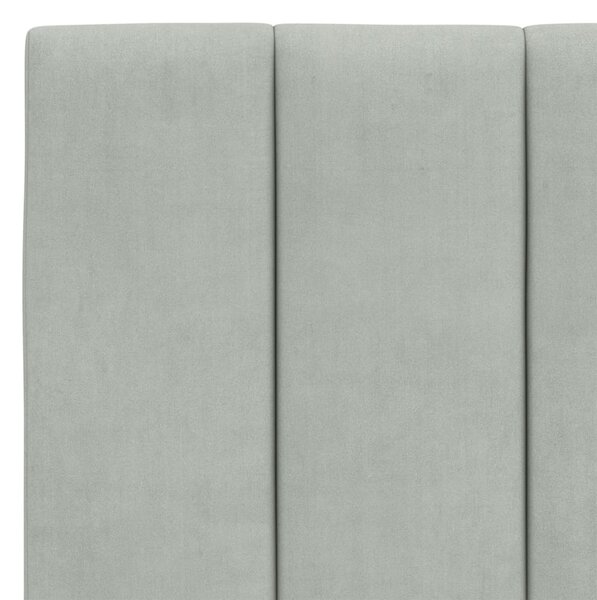 Krevet s madracem Hanko svjetlosivi 120 x 200 cm baršunasti - Siva / 120 x 200 cm