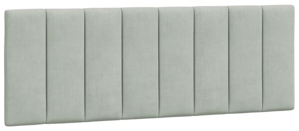 Krevet s madracem Hanko svjetlosivi 140x190 cm baršunasti - Siva / 140 x 190 cm