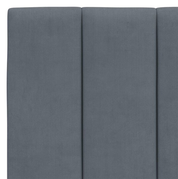 Krevet s madracem Hanko tamnosivi 140x200 cm baršunasti - Siva / 140 x 200 cm