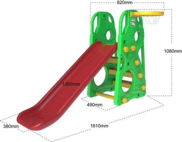 Ljuljačka s toboganom - 3u1 DinoGreen
