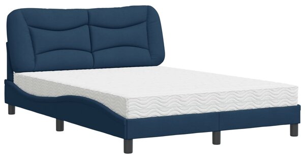 Krevet s madracem Hvar plavi 140 x 190 cm od tkanine - Plava / 140 x 190 cm