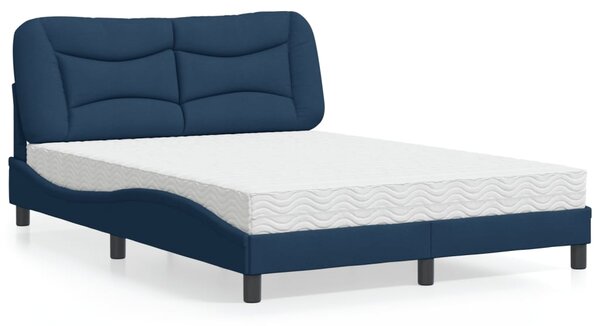 Krevet s madracem Hvar plavi 140 x 190 cm od tkanine - Plava / 140 x 190 cm