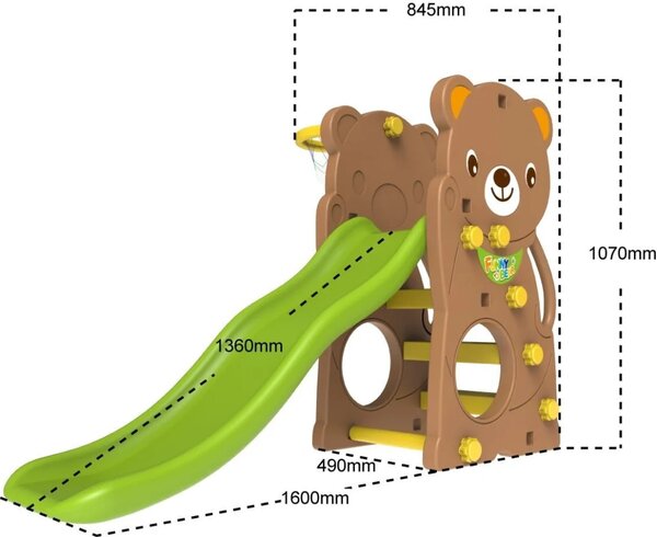 Ljuljačka s toboganom - Teddy 3u1