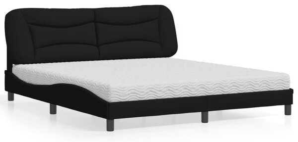 Krevet s madracem Hvar crni 180x200 cm od tkanine - Crna / 180 x 200 cm
